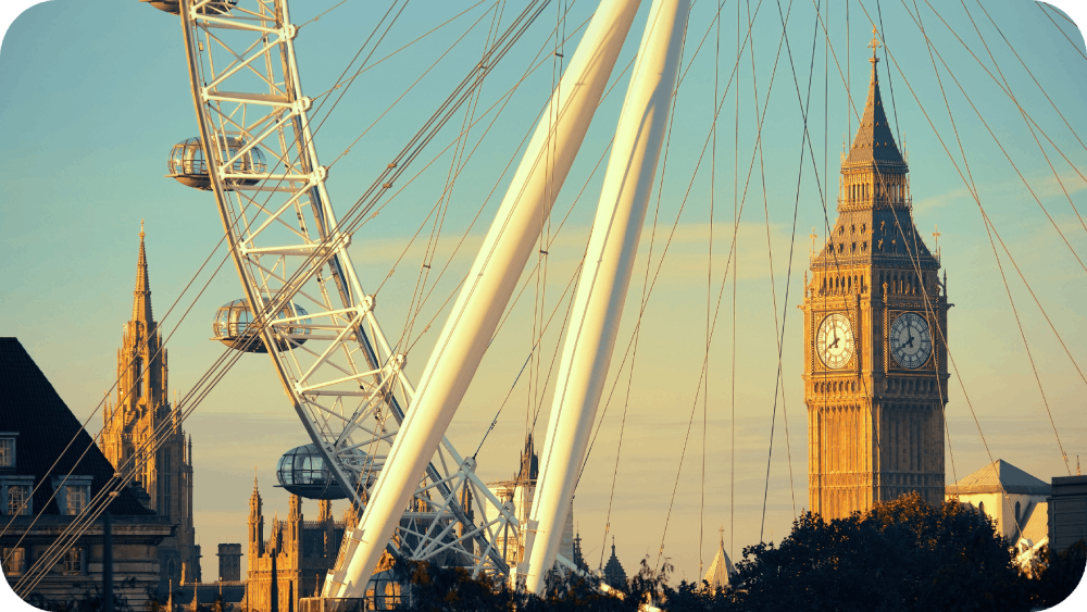 London Eye and Big Ben in London,UK