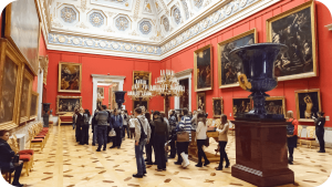 Tourists in Hermitage Museum