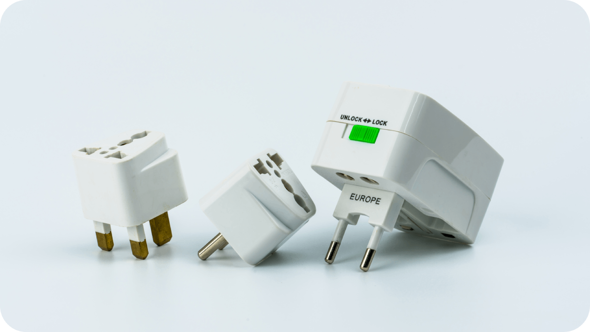 adapters with a white background